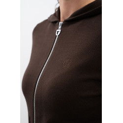 Sweat zippé maille Harcour Amelie Cacao Marron Sweat zippé maille Harcour Amelie Cacao Marron