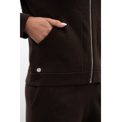 Sweat zippé maille Harcour Amelie Cacao Marron Sweat zippé maille Harcour Amelie Cacao Marron