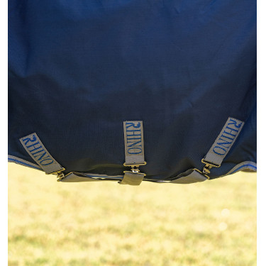 Couverture Horseware Rhino Turnout 100g Noir / gris titane / bleu classique