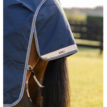 Horseware Rhino Turnout deken 100g Zwart / titaniumgrijs / klassiek blauw