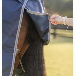 Horseware Rhino Turnout deken 100g Zwart / titaniumgrijs / klassiek blauw
