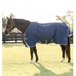 Couverture Horseware Rhino Turnout 0g Noir / gris titane / bleu classique Couverture Horseware Rhino Turnout 0g Noir / gris titane / bleu classique