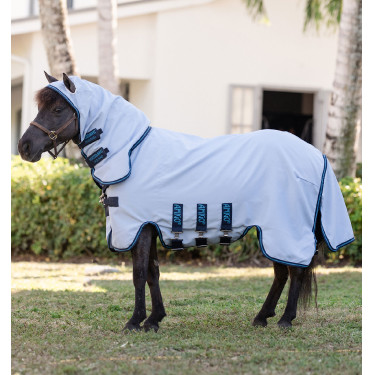 Couverture Horseware avec cou indéchirable Amigo pour mini Bleu azure / marine / bleu électrique Couverture Horseware avec cou indéchirable Amigo pour mini Bleu azure / marine / bleu électrique