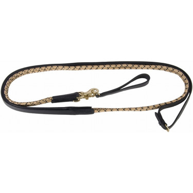 Rênes allemandes corde et cuir T de T Noir / beige