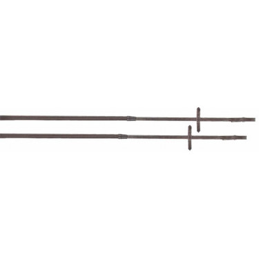 Rênes caoutchouc petits picots T de T Havane foncé Marron Rênes caoutchouc petits picots T de T Havane foncé Marron