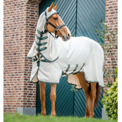Couverture intégrale Horseware Rambo Hoody 0g Craie / vert chasseur / argent Blanc Couverture intégrale Horseware Rambo Hoody 0g Craie / vert chasseur / argent Blanc