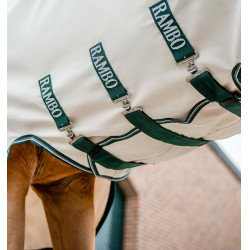 Couverture intégrale Horseware Rambo Hoody 0g Craie / vert chasseur / argent Blanc Couverture intégrale Horseware Rambo Hoody 0g Craie / vert chasseur / argent Blanc