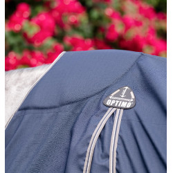 Couverture de box Horseware Rambo Optimo 0g Marine / orage / gris argent Bleu marine