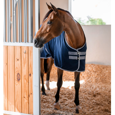 Chemise de box Horseware Amigo Delphinium 0g Marine / gris titane / argent