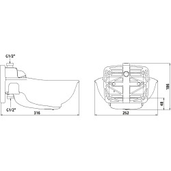 Schéma technique Abreuvoir chauffant HP20 Kerbl Schéma technique Abreuvoir chauffant HP20 Kerbl