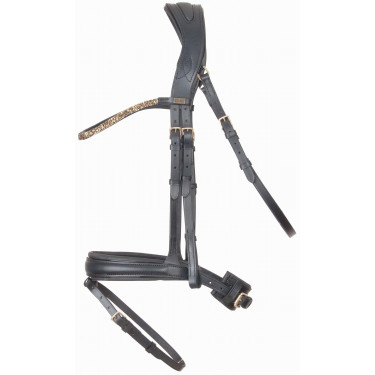 Anatomisch kopstuk Hopper T de T met strass Zwart / goud Anatomisch kopstuk Hopper T de T met strass Zwart / goud