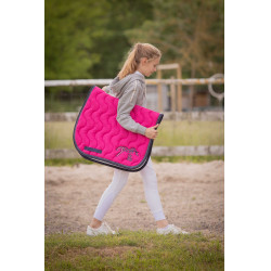 Tapis de selle Pénélope Classique Fushia / marine Rose Tapis de selle Pénélope Classique Fushia / marine Rose