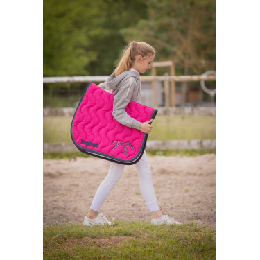 Tapis de selle Pénélope Classique Fushia / marine Rose Tapis de selle Pénélope Classique Fushia / marine Rose