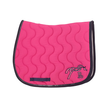 Tapis de selle Pénélope Classique Fushia / marine Rose Tapis de selle Pénélope Classique Fushia / marine Rose