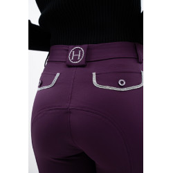 Fleece paardrijbroek Harcour Jaipur Vijg Violet
