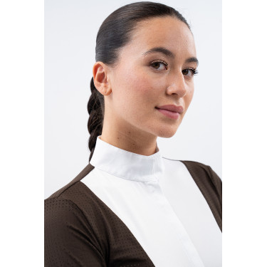 Wedstrijdpolo Harcour Stella dames Cacao Bruin