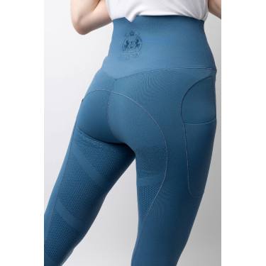 Thermische legging B Vertigo naadloos met volledige grip Leonora Marine titaan Marineblauw