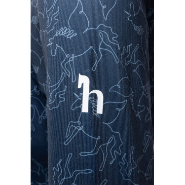 T-shirt d'entraînement Pegasus enfant Horze Blueberry Bleu