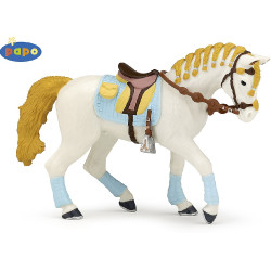 Beeldje Paard van de volwassen ruiter Fashion blauw Papo