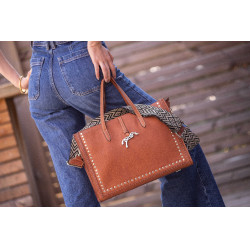 Handtas Pénélope Naily Romane Cognac Bruin