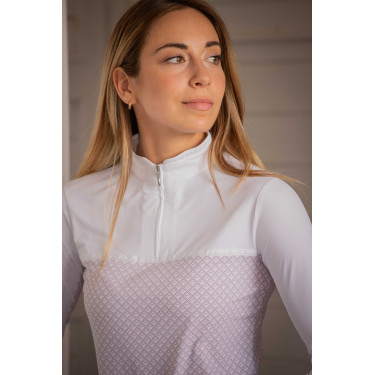Polo de concours Pénélope Debbie Blanc / rose Polo de concours Pénélope Debbie Blanc / rose