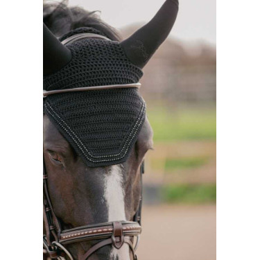 Oornetje voor paarden Pénélope Soundless Strass Zwart Oornetje voor paarden Pénélope Soundless Strass Zwart