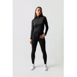 Pantalon d'équitation Horze Leonie à fond intégral femme en daim végétalien Noir Pantalon d'équitation Horze Leonie à fond intégral femme en daim végétalien Noir