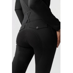 Pantalon d'équitation Horze Leonie à fond intégral femme en daim végétalien Noir Pantalon d'équitation Horze Leonie à fond intégral femme en daim végétalien Noir