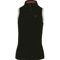 Polo piqué Equi-Theme femme sans manches Noir Polo piqué Equi-Theme femme sans manches Noir