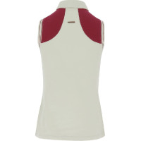 Polo piqué Equithème femme sans manches Ecru Beige