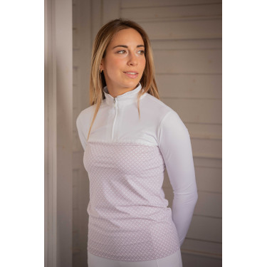 Polo de concours Pénélope Debbie Blanc / rose Polo de concours Pénélope Debbie Blanc / rose