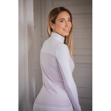 Polo de concours Pénélope Debbie Blanc / rose Polo de concours Pénélope Debbie Blanc / rose