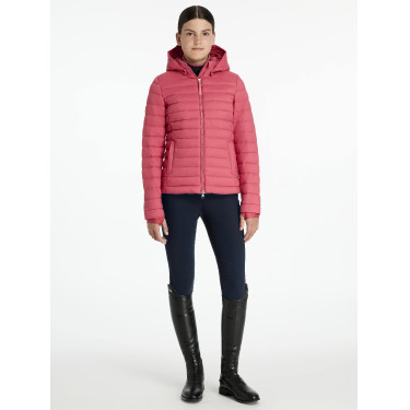 Gewatteerde jas met capuchon LeMieux Milly Young Rider Veenbes Roze