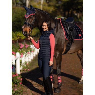 Mouwloze bodywarmer met capuchon LeMieux Tilly dames Marine Marineblauw