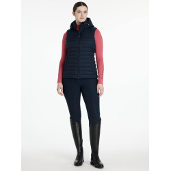 Mouwloze bodywarmer met capuchon LeMieux Tilly dames Marine Marineblauw