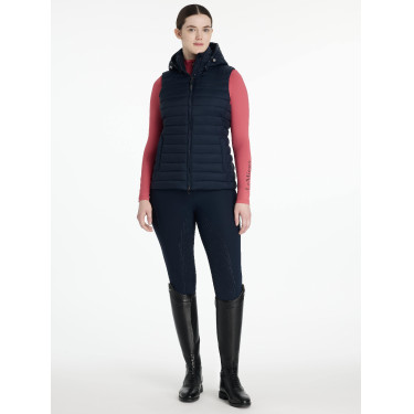Mouwloze bodywarmer met capuchon LeMieux Tilly dames Marine Marineblauw