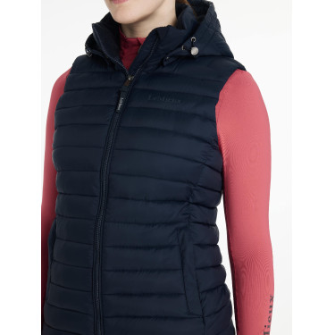 Mouwloze bodywarmer met capuchon LeMieux Tilly dames Marine Marineblauw