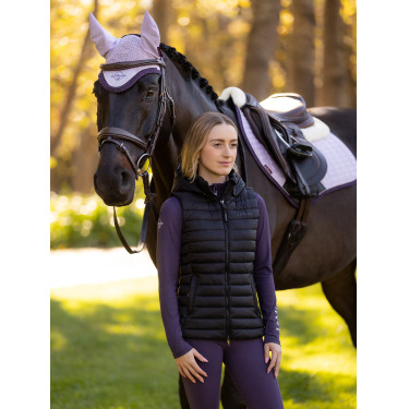 Mouwloze bodywarmer met capuchon LeMieux Tilly dames Zwart