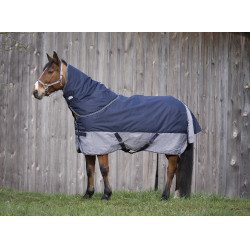 Equithème Tyrex 600 D 150G deken Marine / grijs Blauw