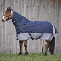 Equithème Tyrex 600 D 300g deken Marine / grijs Blauw