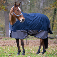 Couverture Equithème Tyrex 600D 300g Marine / gris Bleu