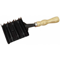 Vierkante metalen roskam T van T Hout Beige