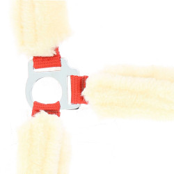 Norton halster Full synthetische schapenvacht Rood / écru