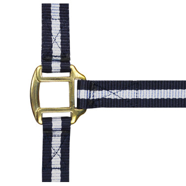 Licol nylon doublé cuir Norton Marine / blanc / bleu Licol nylon doublé cuir Norton Marine / blanc / bleu