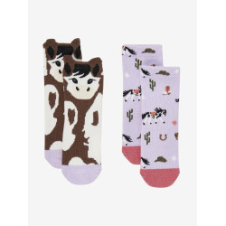 Chaussettes Mini LeMieux en coton par 2 Paint Pony lilac Chaussettes Mini LeMieux en coton par 2 Paint Pony lilac
