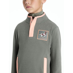 Mini LeMieux Mae fleece met drukknoopsluiting Rozemarijn Groen