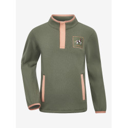 Mini LeMieux Mae fleece met drukknoopsluiting Rozemarijn Groen