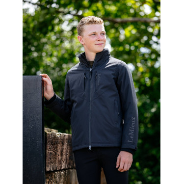 Veste d’équitation imperméable Team Young Rider pour garçons noire Veste d’équitation imperméable Team Young Rider pour garçons noire