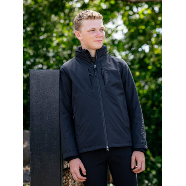 Veste d’équitation imperméable Team Young Rider pour garçons noire Veste d’équitation imperméable Team Young Rider pour garçons noire