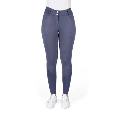 Pantalon Je t'aime Equithème Elsa femme Gris / bleu Pantalon Je t'aime Equithème Elsa femme Gris / bleu